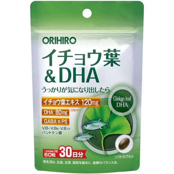 オリヒロプランデュ 银杏叶提取素 维持记忆力 健康辅助食品 PD イチョウ叶＆DHA 60粒